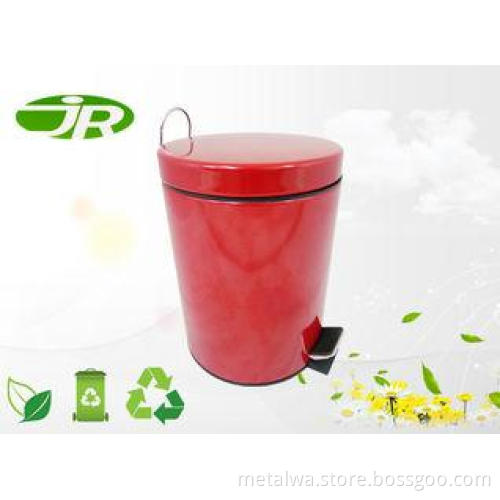Small Stainless Pedal Bin Round Red Pedal Bin For Hotel Ro
